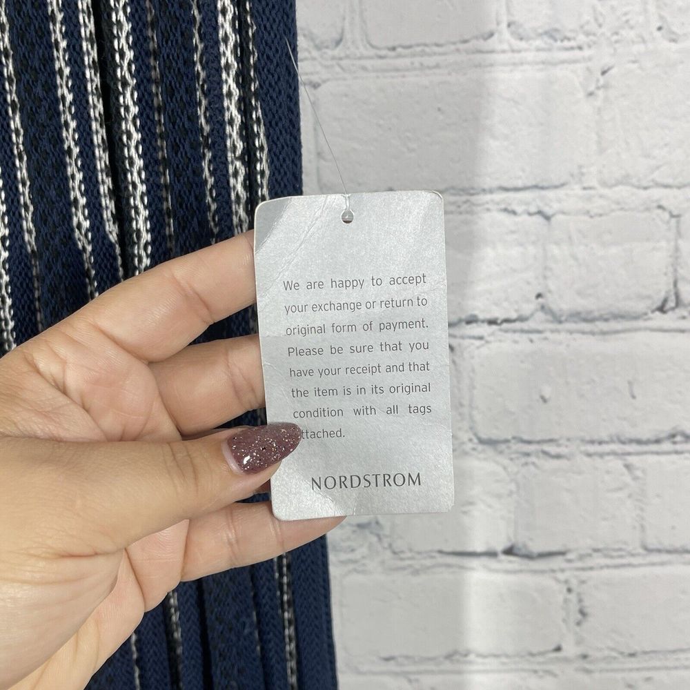 Harlyn Fit and Flare Dress Women’s Medium Navy Blue Sleeveless Open Knit Fit NWT - Picture 8 of 16